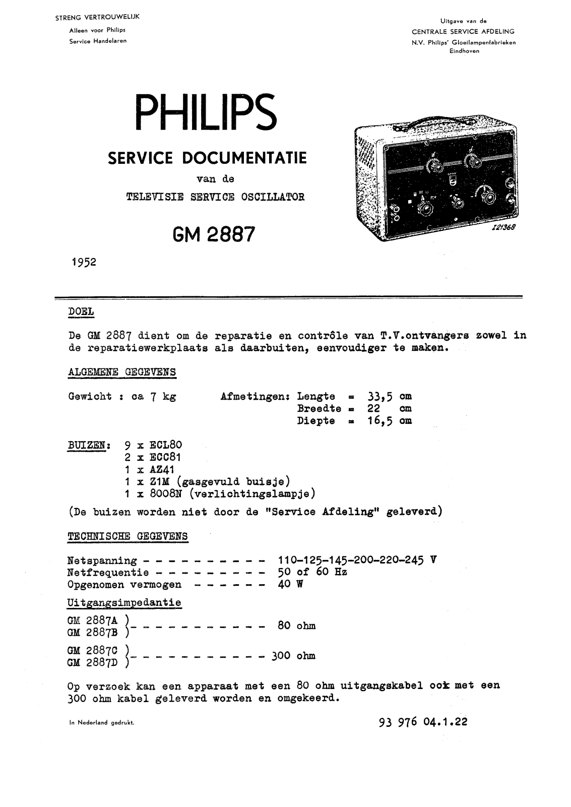 Philips gm2887sm schematic