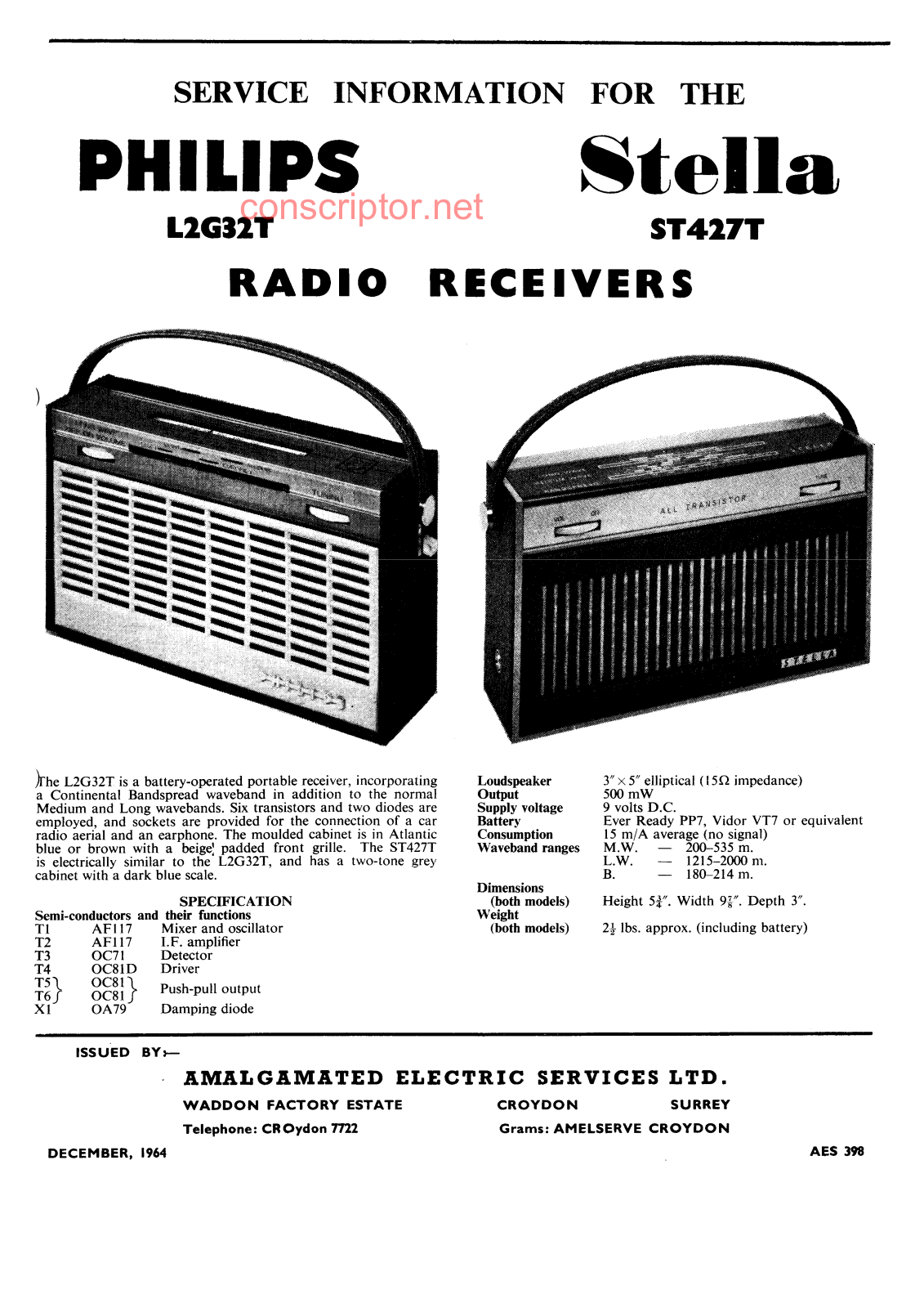 Philips ST427T, L2G32T Service manual