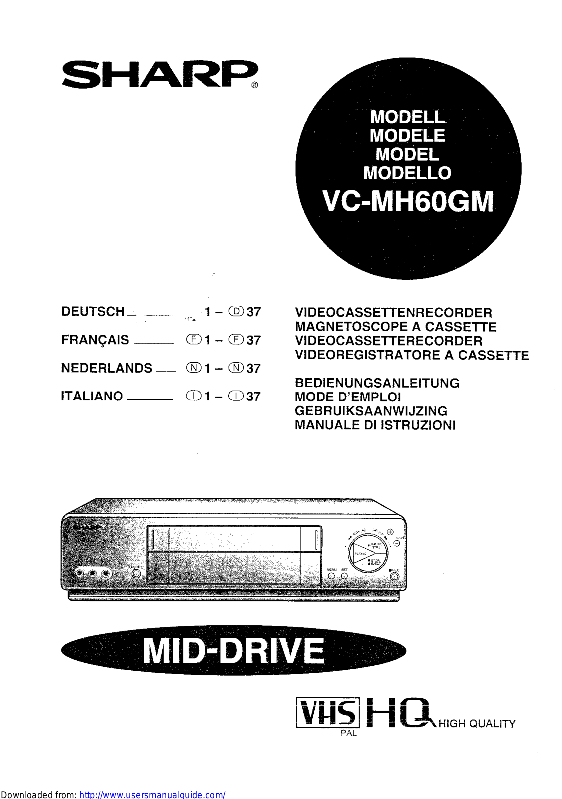 SHARP VC-MH60GM User Manual