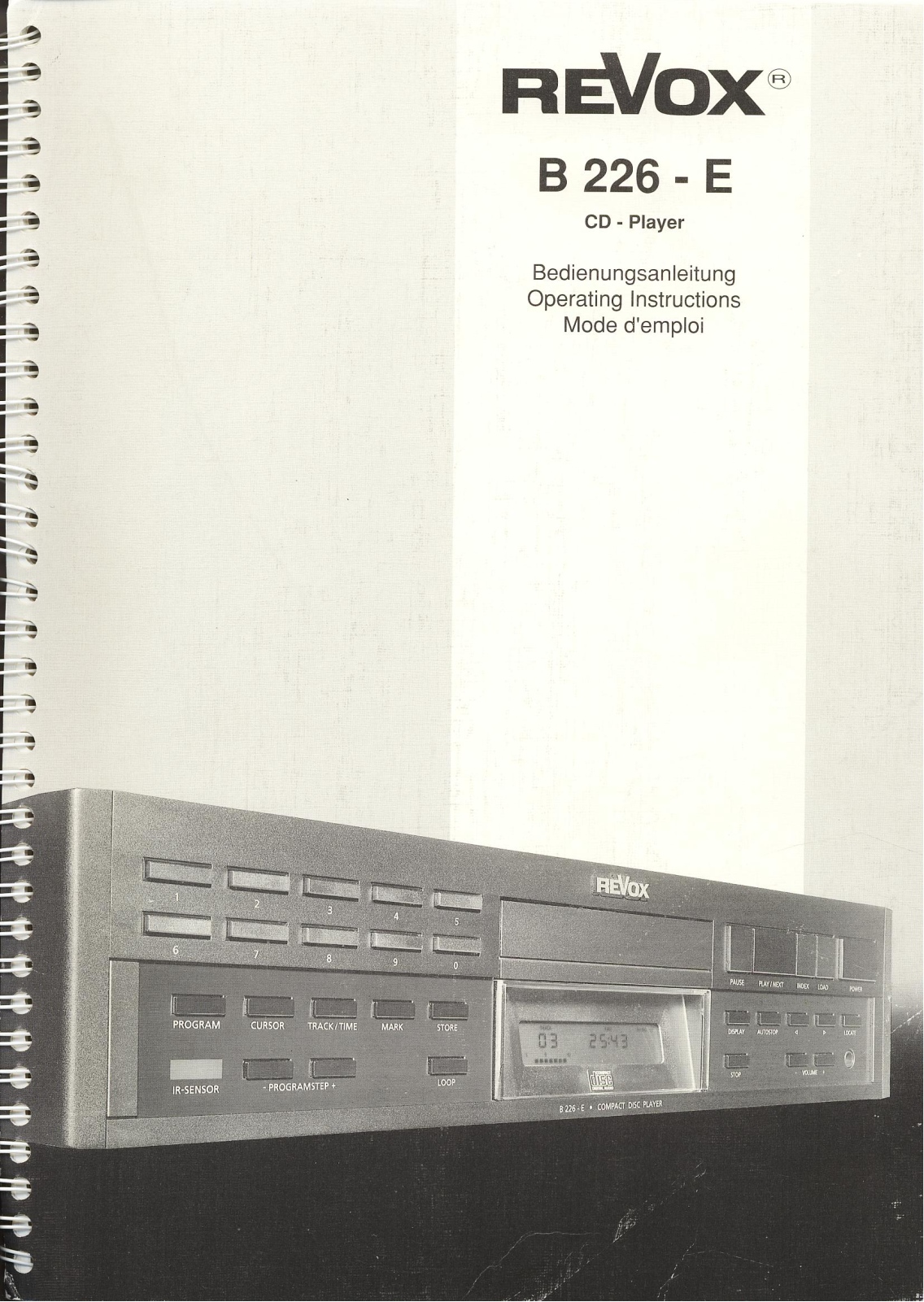 Revox B-226-E Owners manual