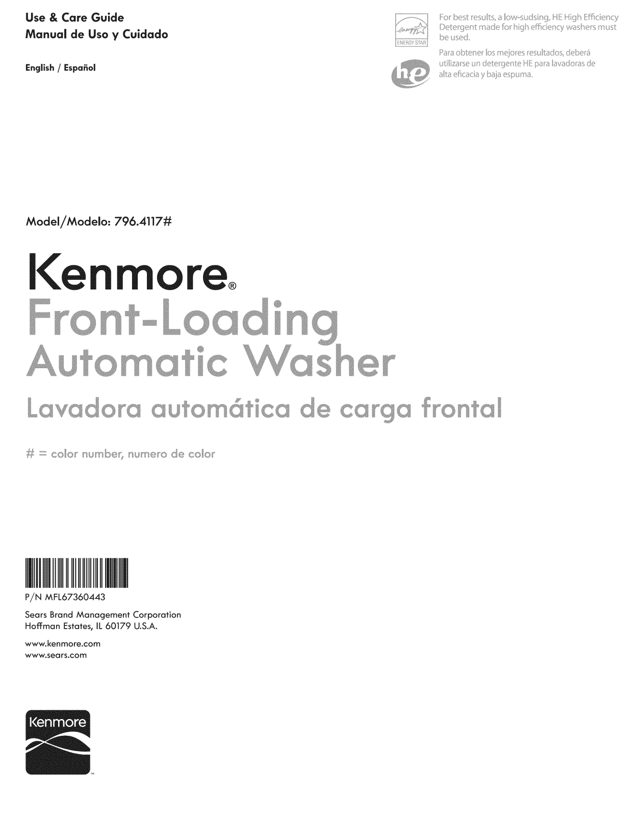 Kenmore 79641172210, 79641172211 Owner’s Manual
