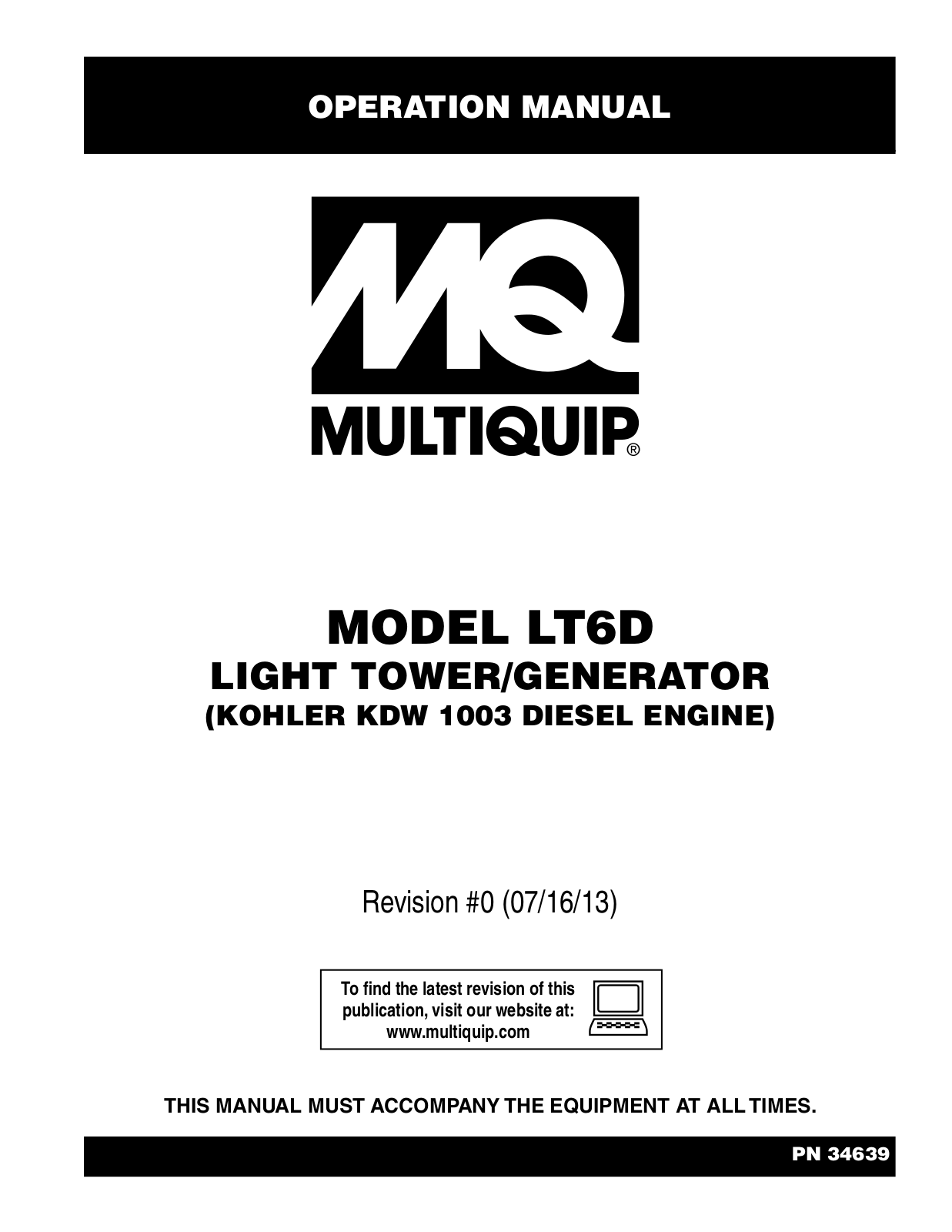 Multiquip LT6D User Manual