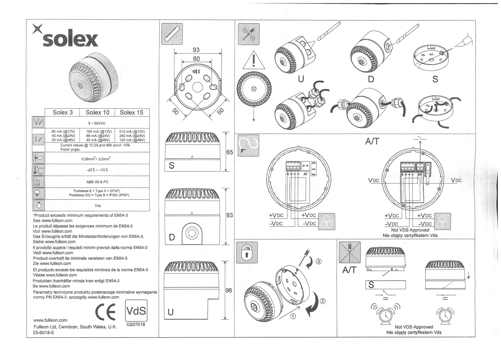 Fulleon Solex 3, Solex 10, Solex 15 User guide