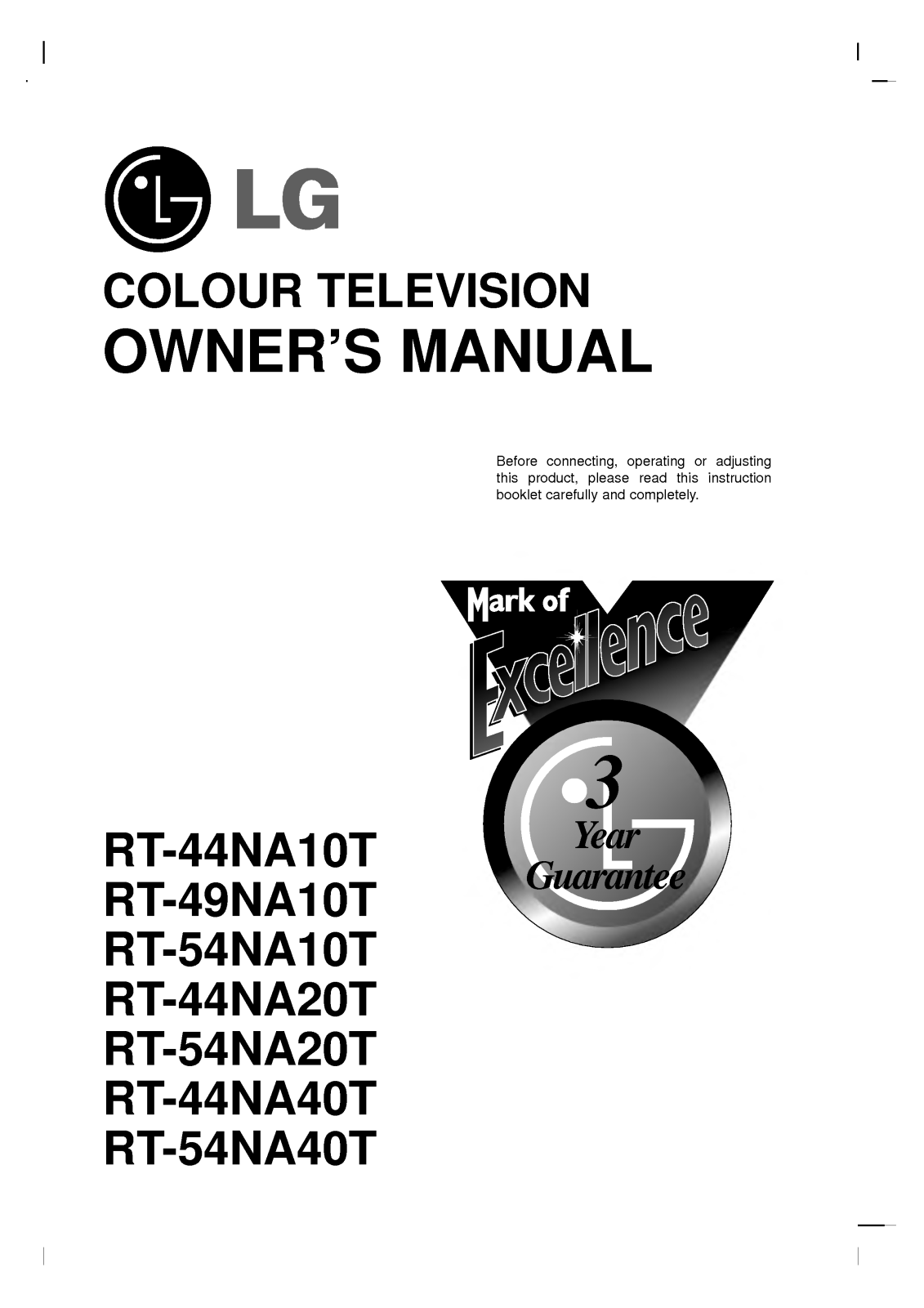 LG RT-44NA20T User Manual