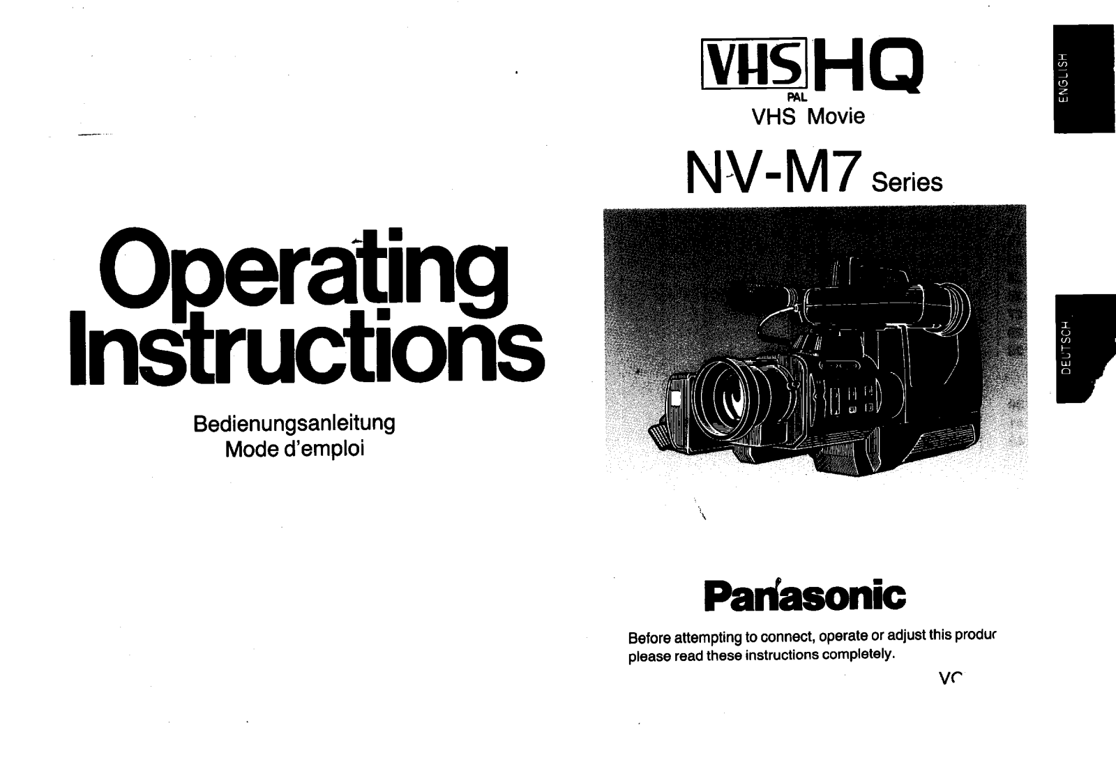 Panasonic NVM7 User Manual