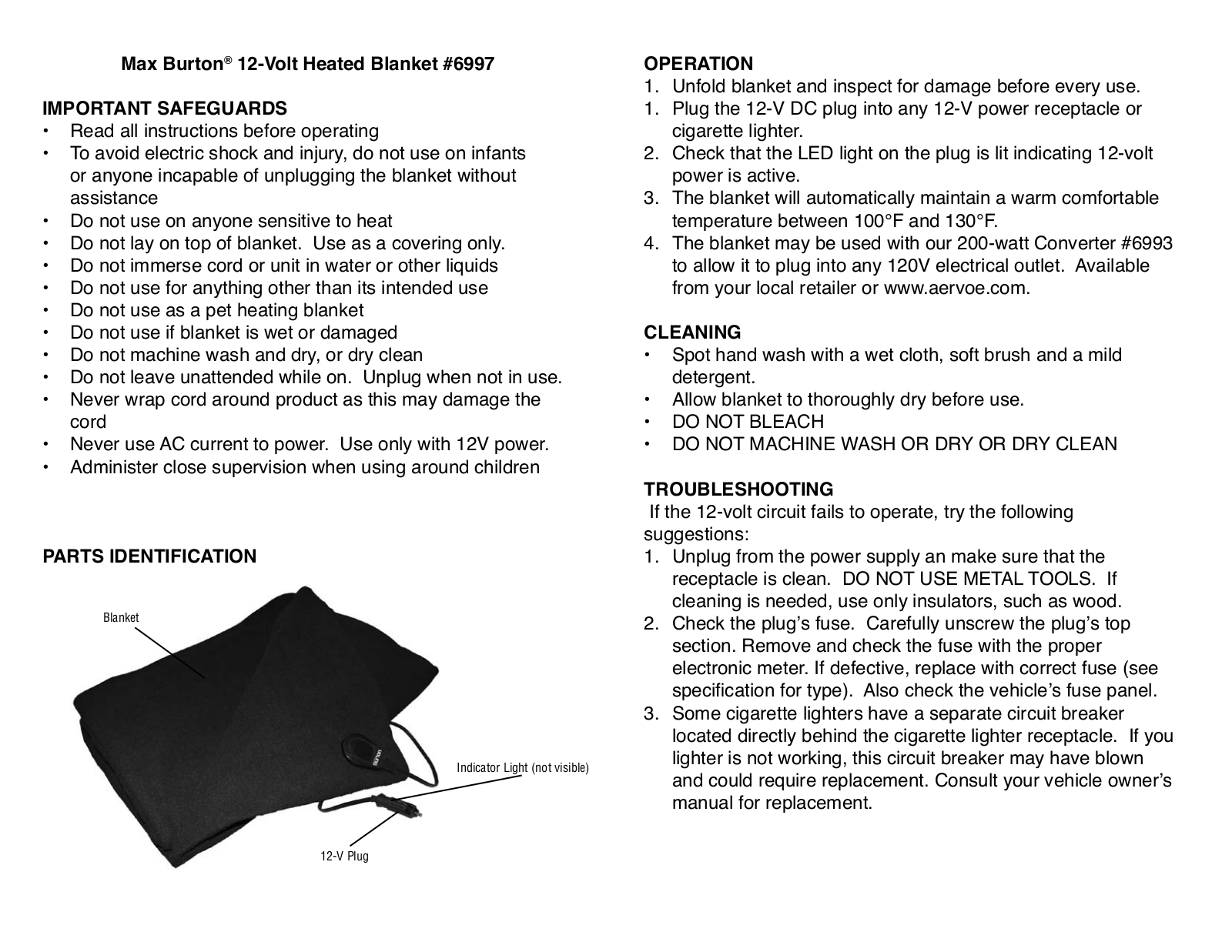 Aervoe Max Burton 12 User Manual