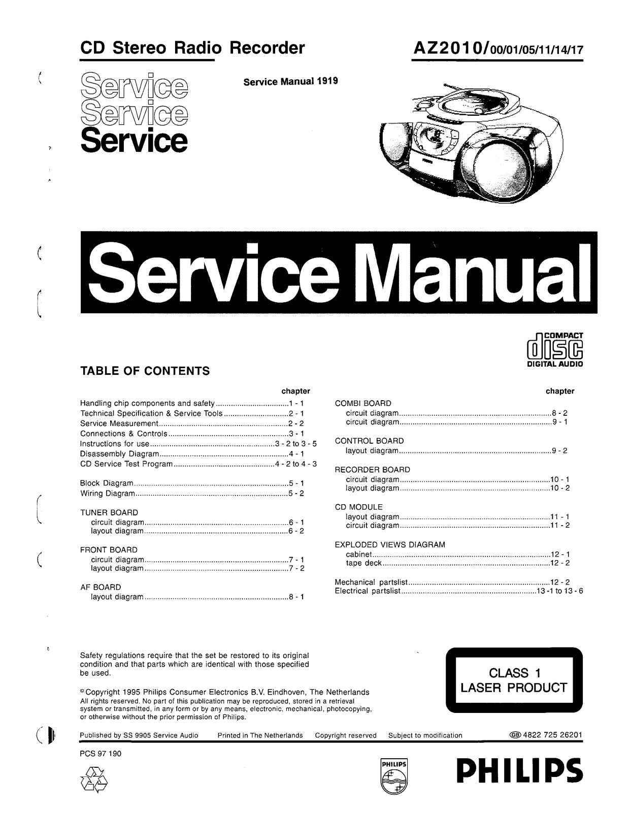 Philips AZ-2010 Service Manual