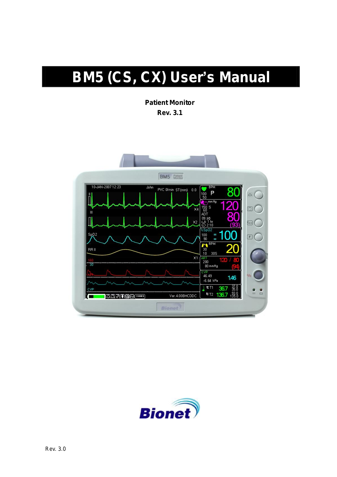Bionet BM5, BM5 CS, BM5 CX User Manual - ManualMachine.com