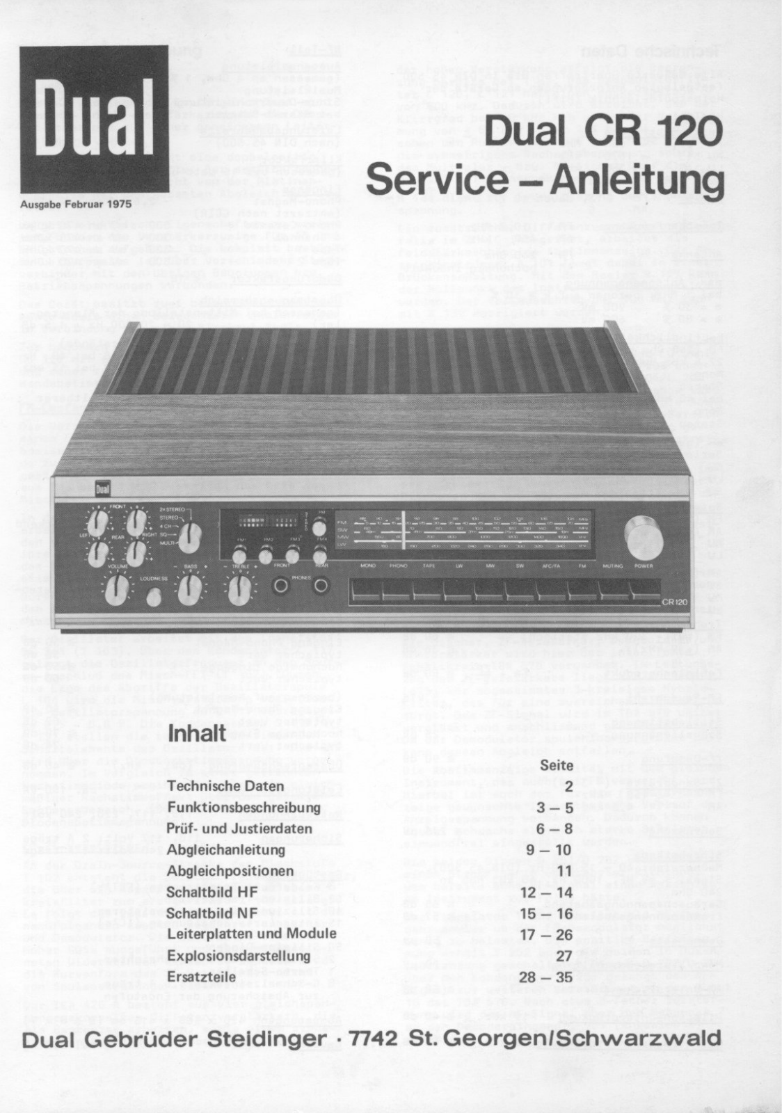 Dual CR-120 Service manual