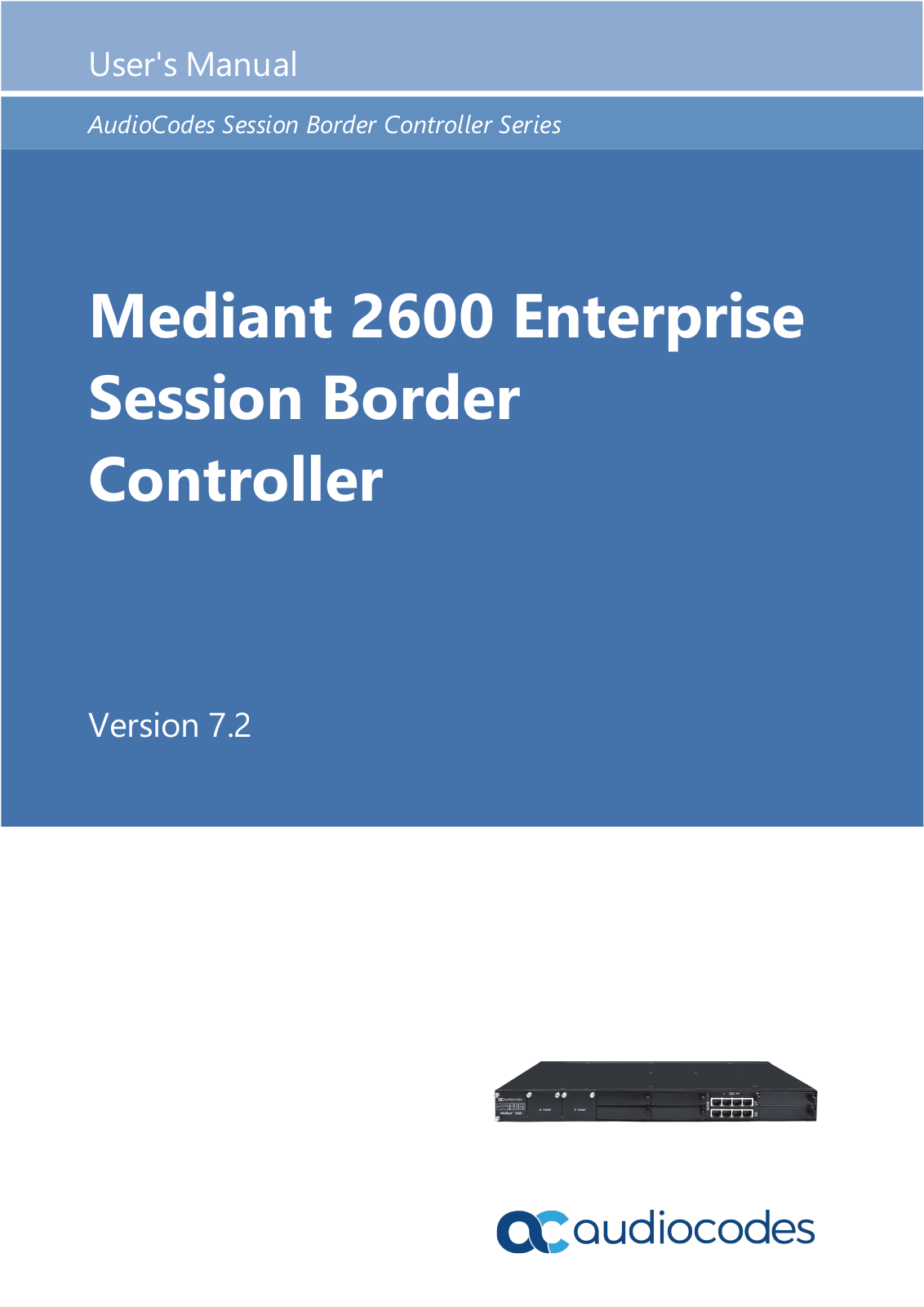 AudioCodes Mediant 2600 User Manual