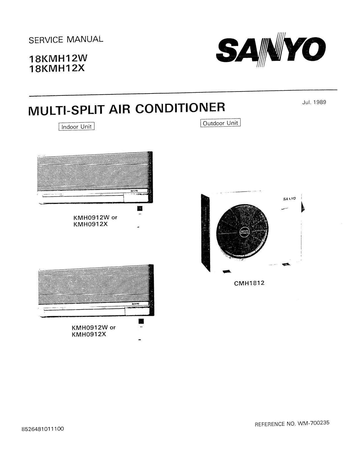 Sanyo 18KMH12X, 18KMH12W Service Manual