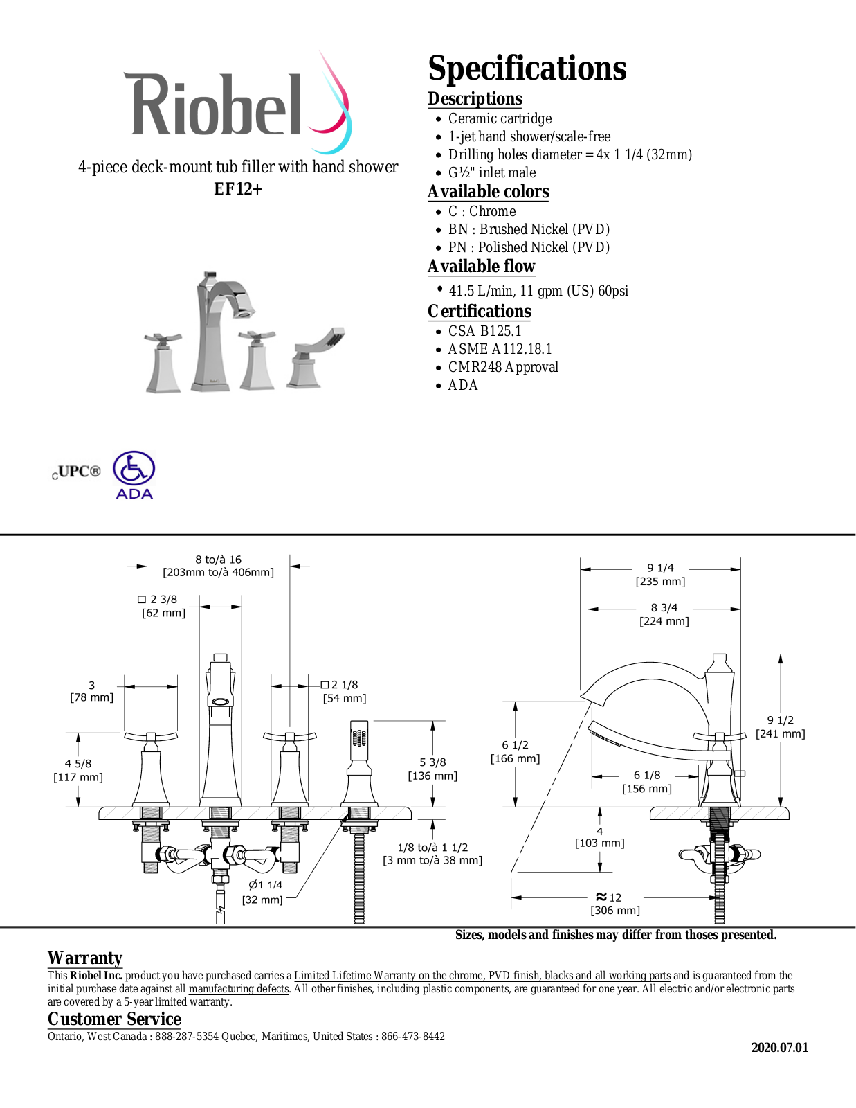 Riobel EF12PN Specifications - ManualMachine.com