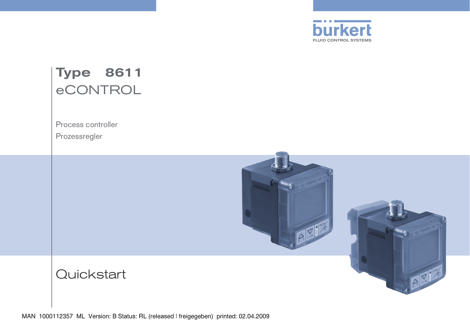 Burkert eCONTROL 8611 Quick Start Manual