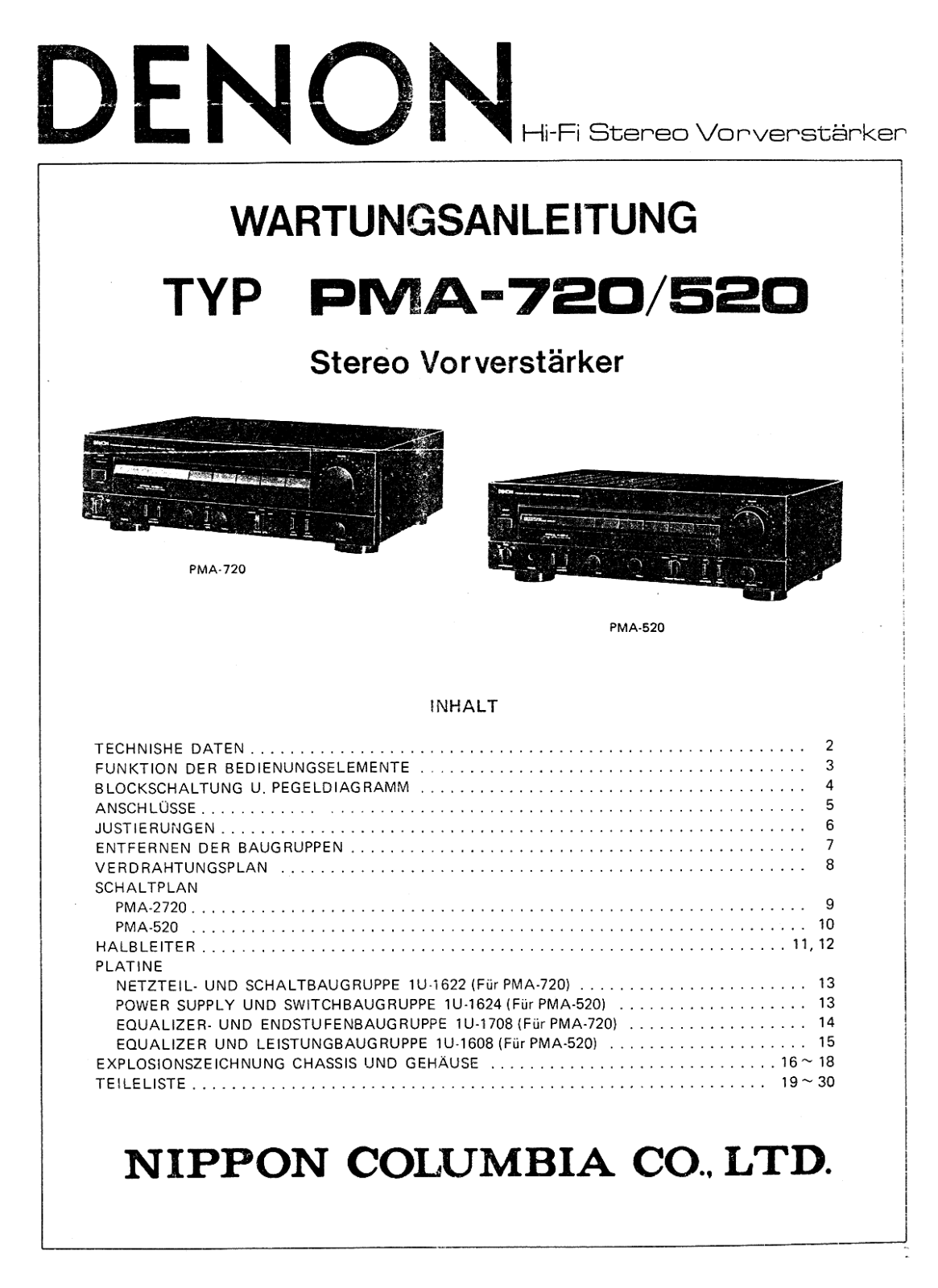 Denon PMA-520 720 Service Manual