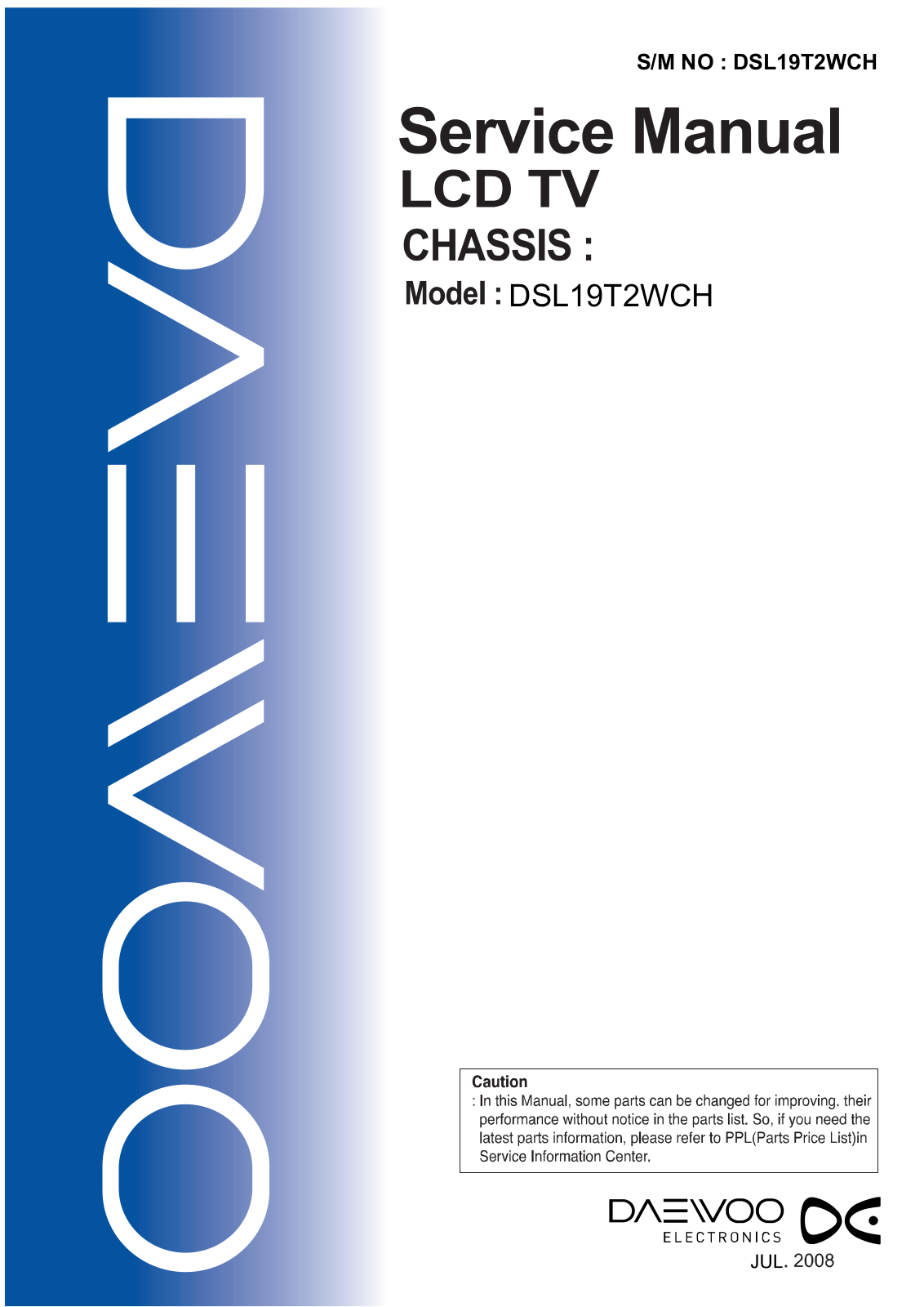 Daewoo DSL19T2WCH Schematic