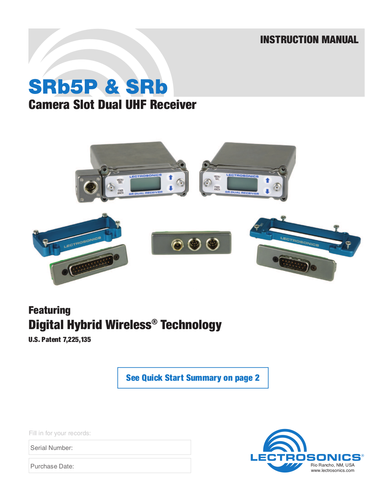 Lectrosonics SRb, SRb5P User Manual