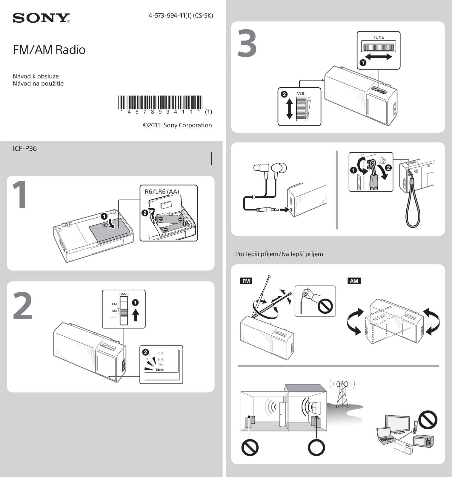 Sony ICF-P36 User Manual