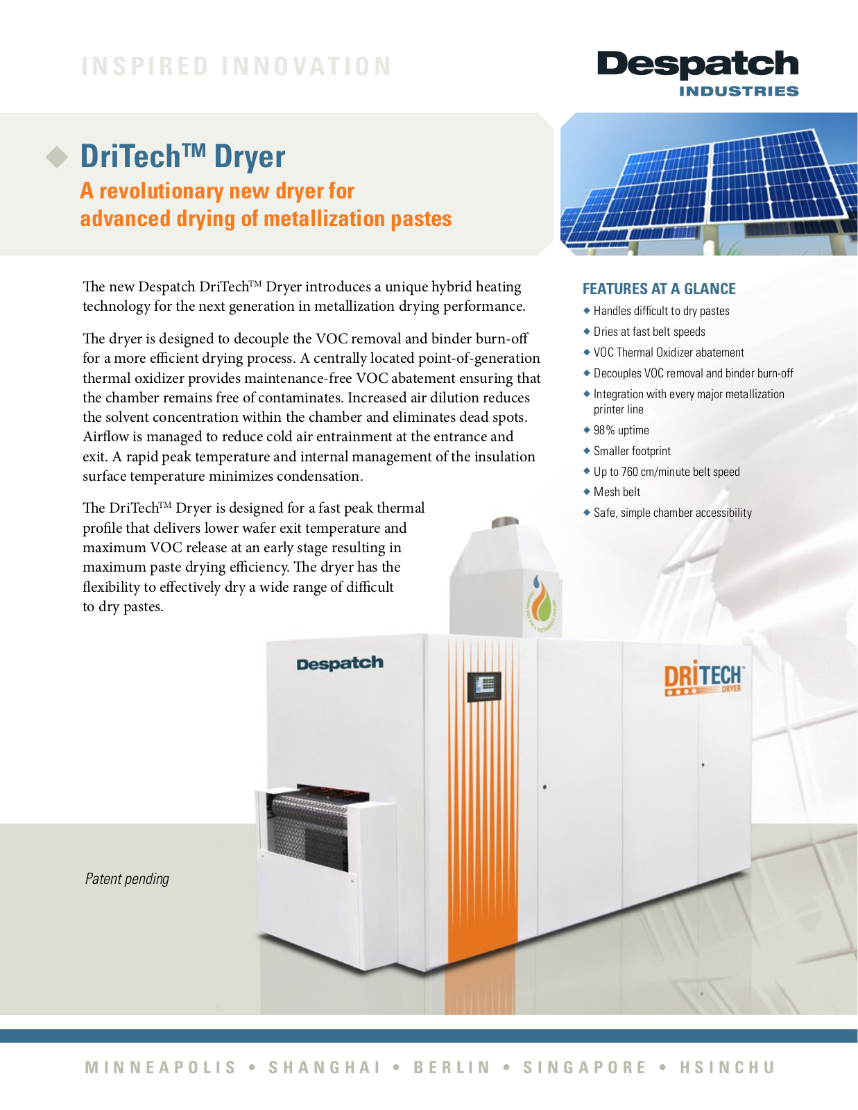 Despatch DriTech User Manual