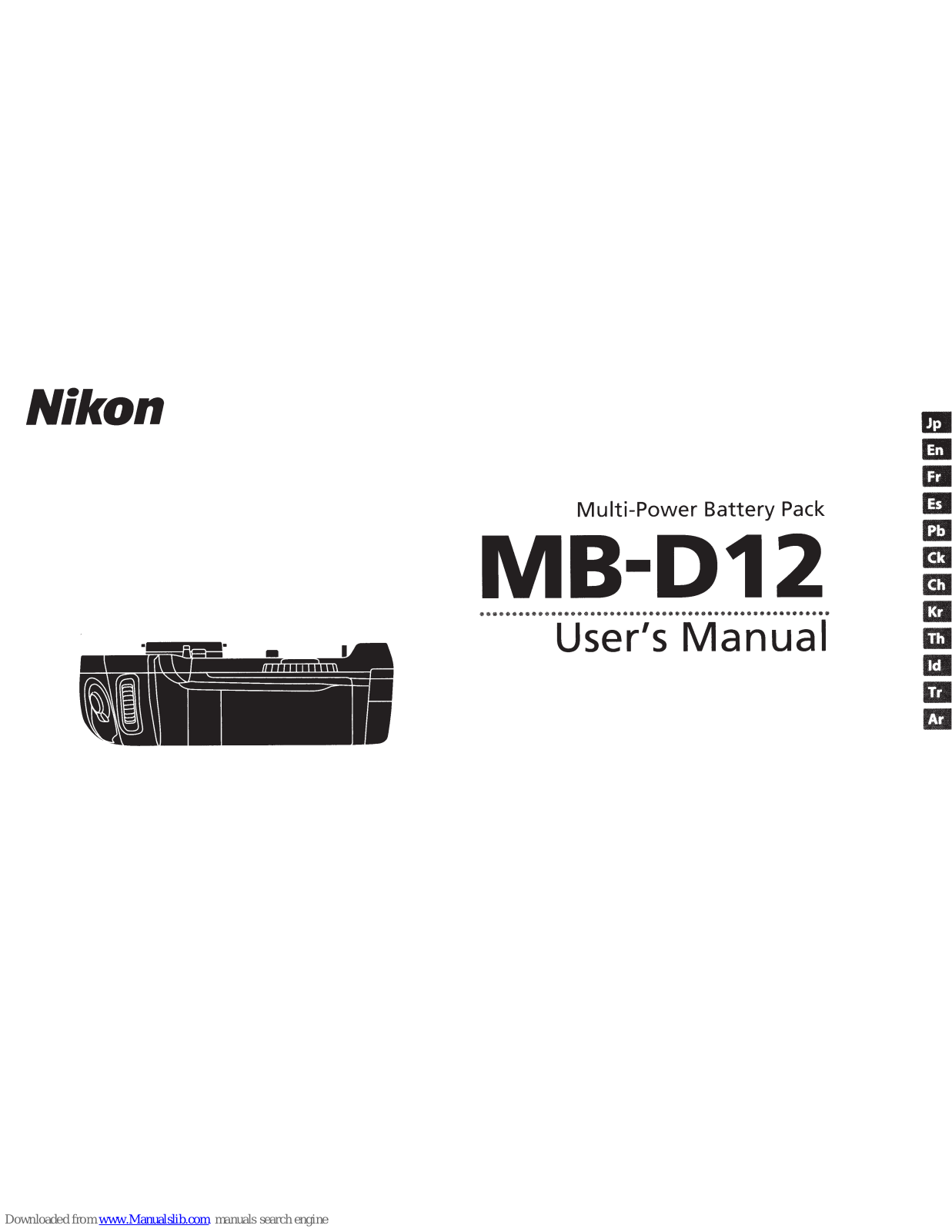 Nikon MB-012, MB-D12 User Manual - ManualMachine.com