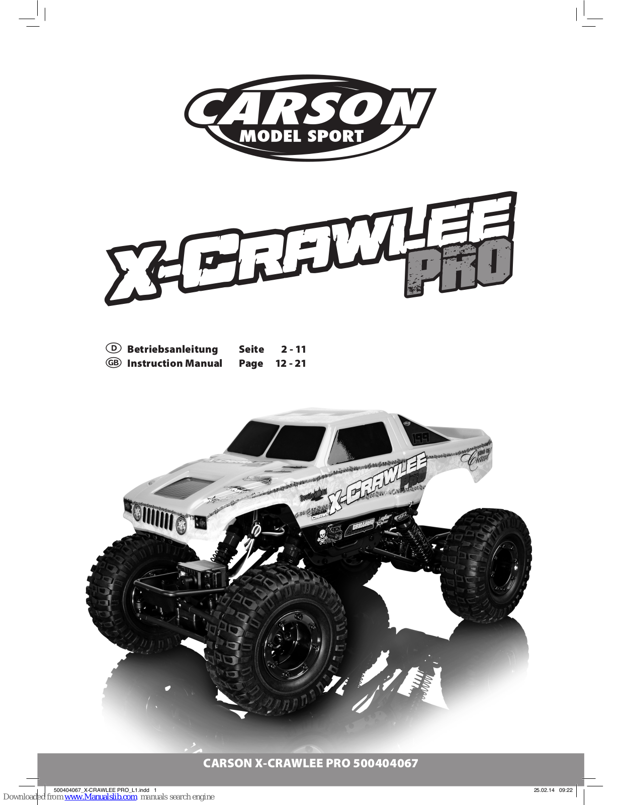 Carson X-Crawlee Pro Instruction Manual