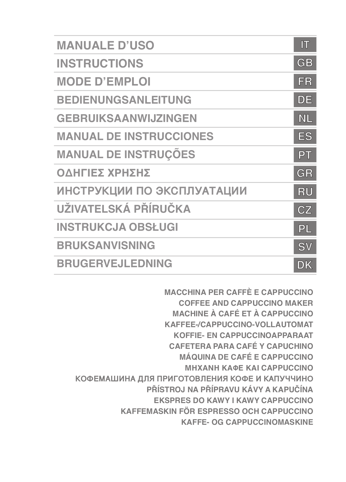 Smeg CM845P-9, CM845A-9 User Manual