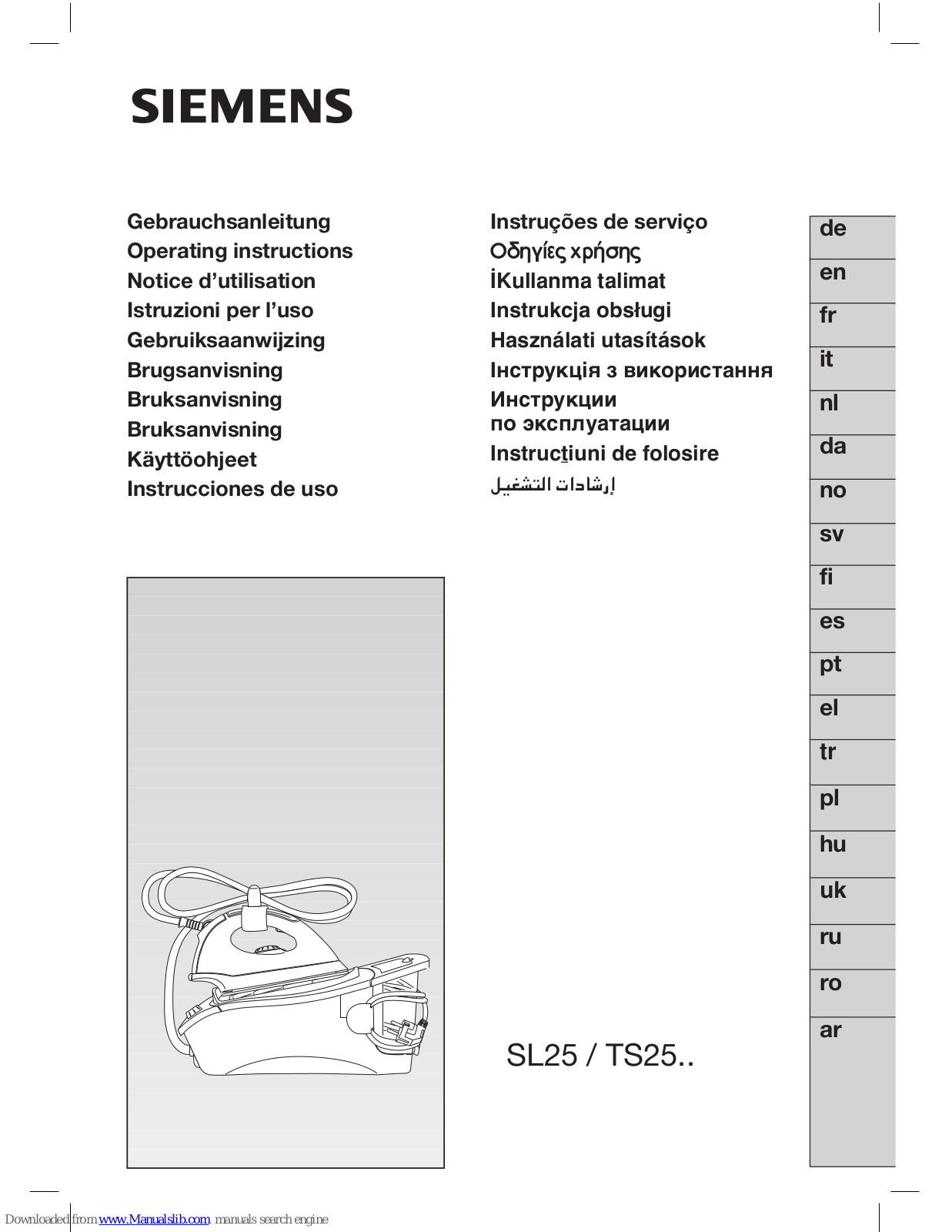 Siemens SL25,TS25 Operating Instructions Manual