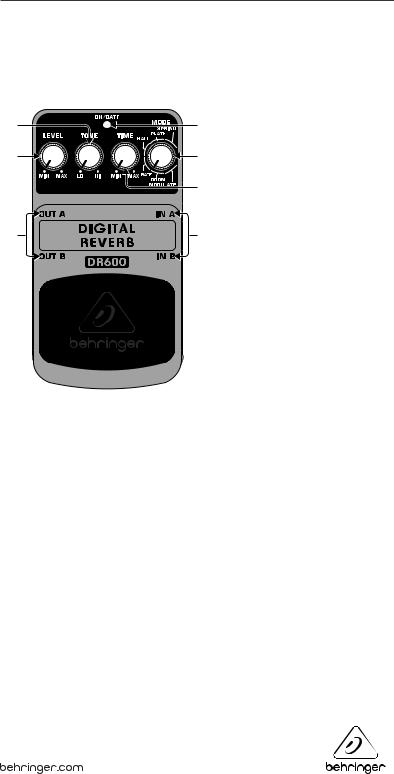 Behringer Digital Reverb DR600 User Manual