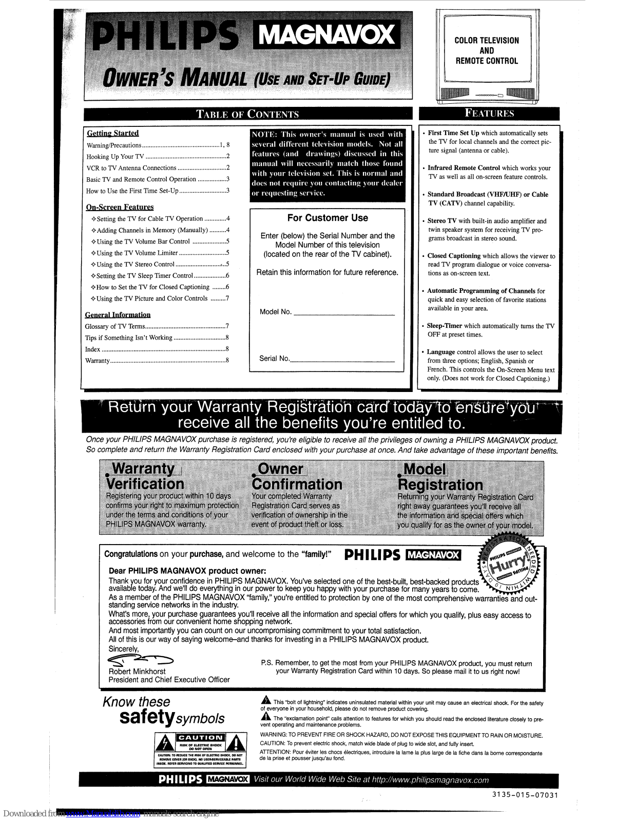 Philips/Magnavox Magnavox TS2745C, TS2745C Owner's Manual