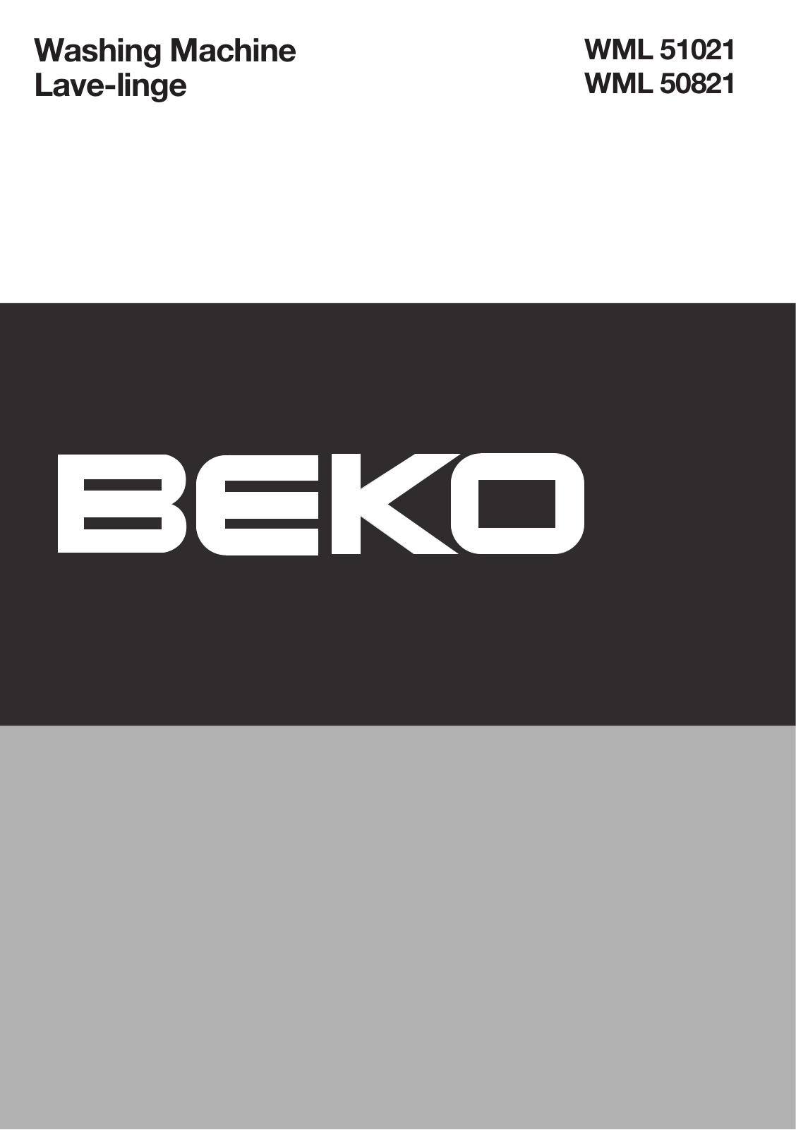 Beko WML 51021, WML 50821 User manual