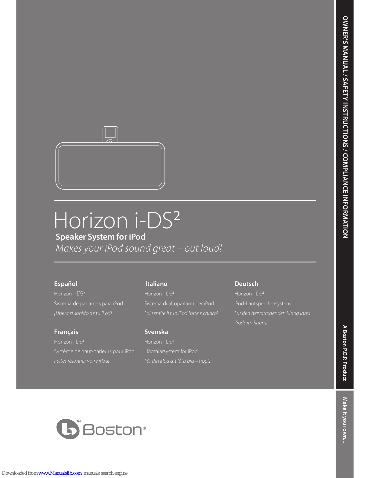 Boston Acoustics Horizon i-DS2 Owner's Manual