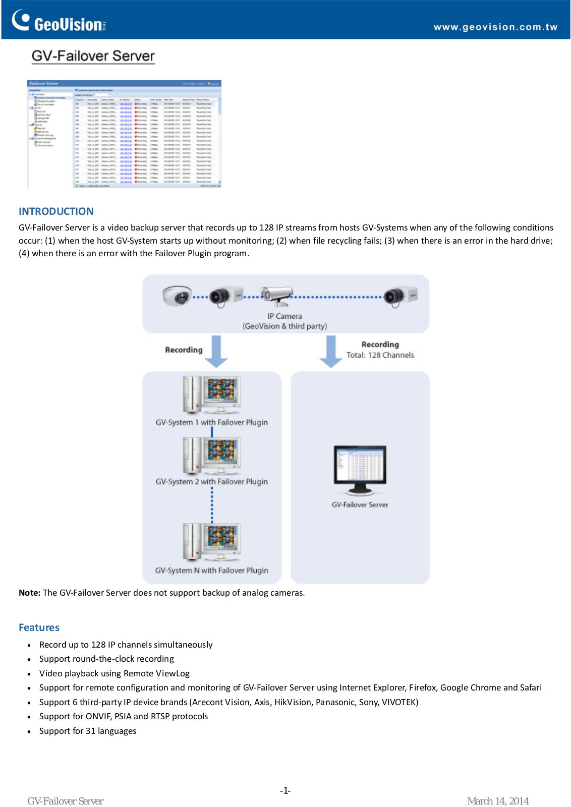 GeoVision Failover User Manual