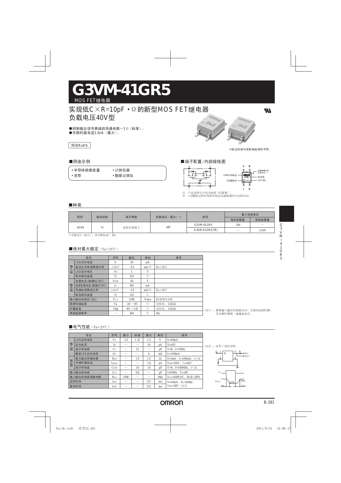 OMRON G3VM-41GR5 User Manual