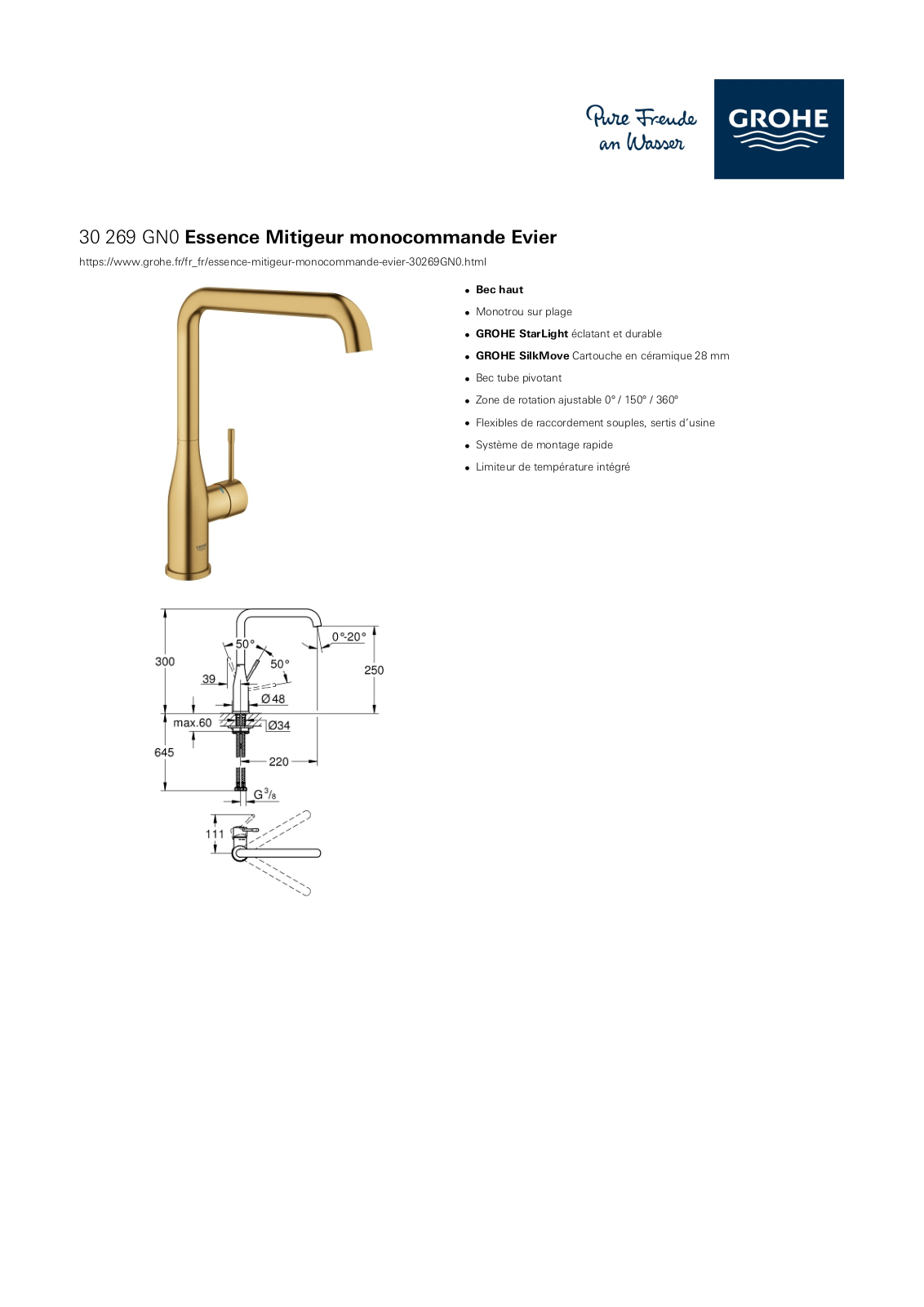 Grohe 30269GN0 Specification - ManualMachine.com