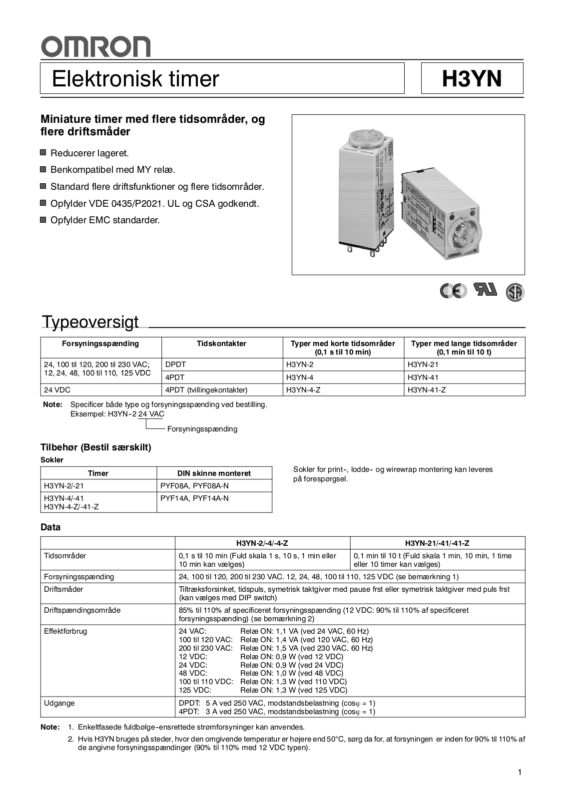 Omron H3YN DATASHEET