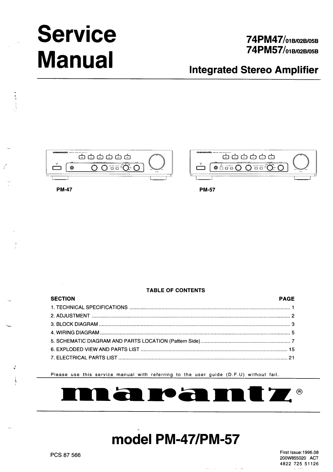 Marantz PM-47 Service Manual