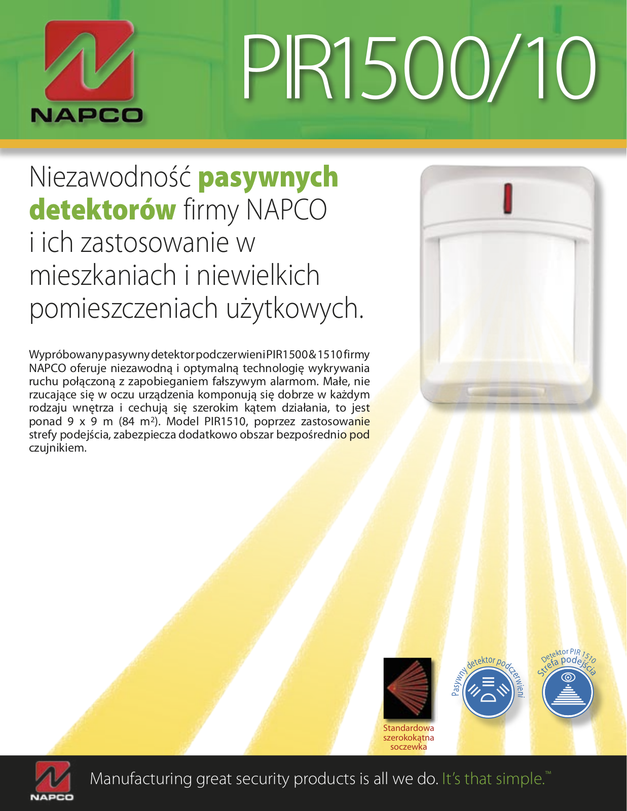 Napco PIR 1500-10 DATASHEET