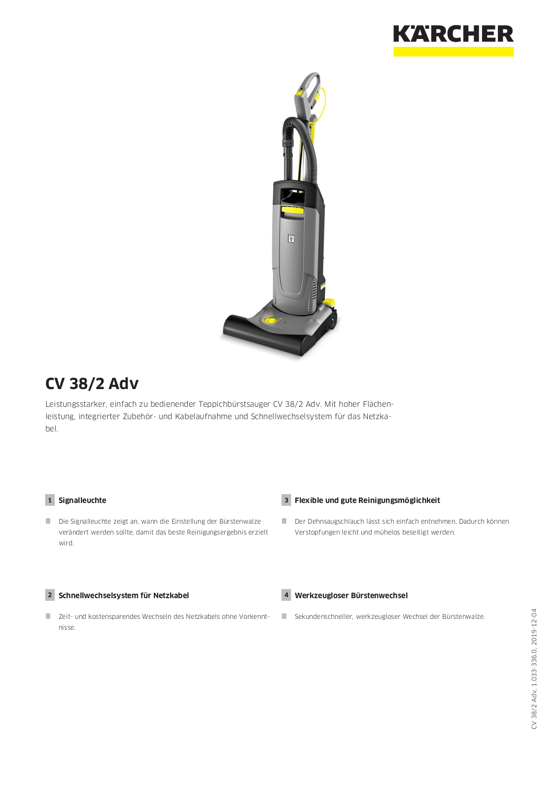 Kärcher CV38-2 Adv User Manual