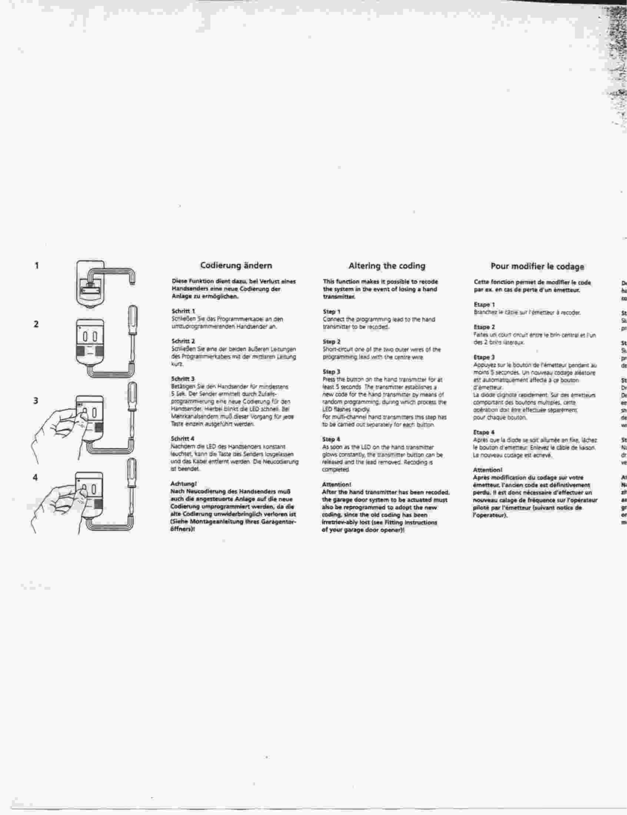 Marantec America D21140 TRANSMITTER OPERATING INSTRUCTIONS