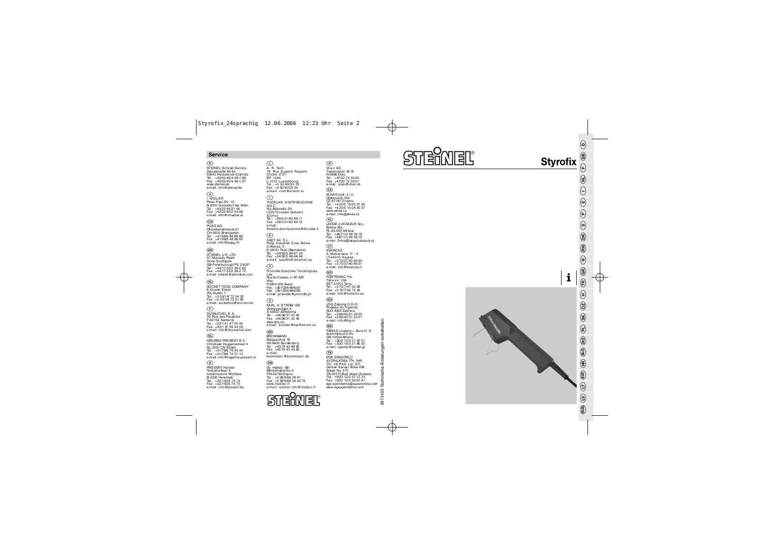 Steinel Styrofix User guide