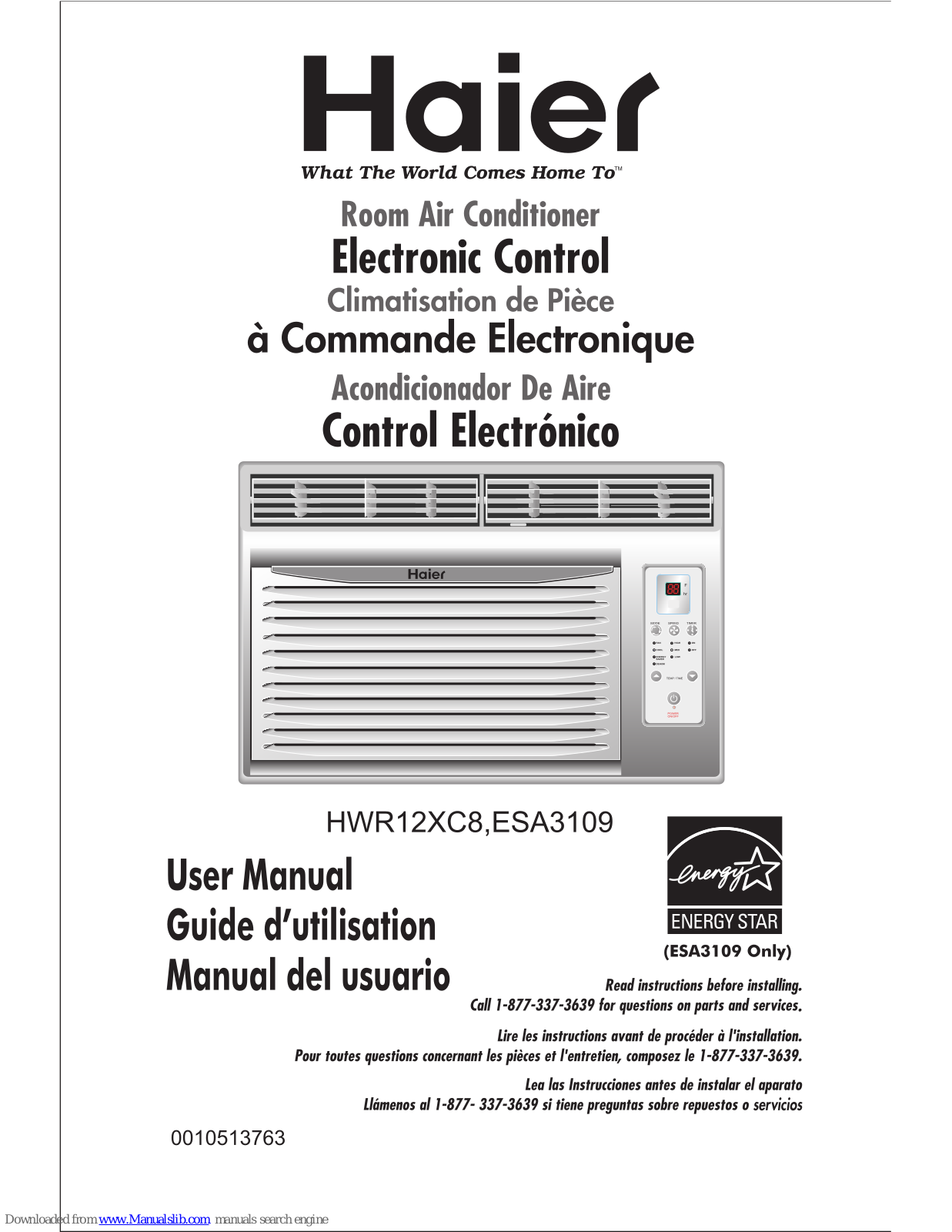 Haier HWR12XC9 - annexe 2, HWR12XC8, ESA3109 User Manual