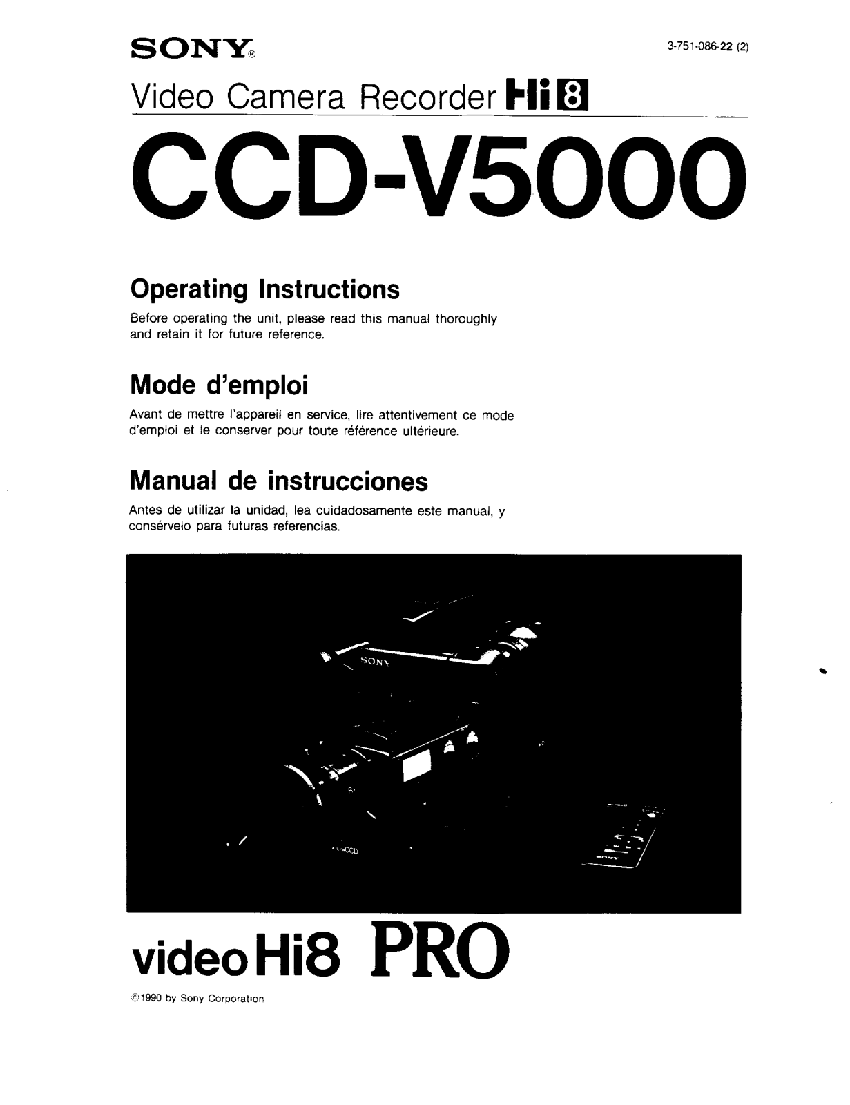 Sony CCD-V5000 User Manual