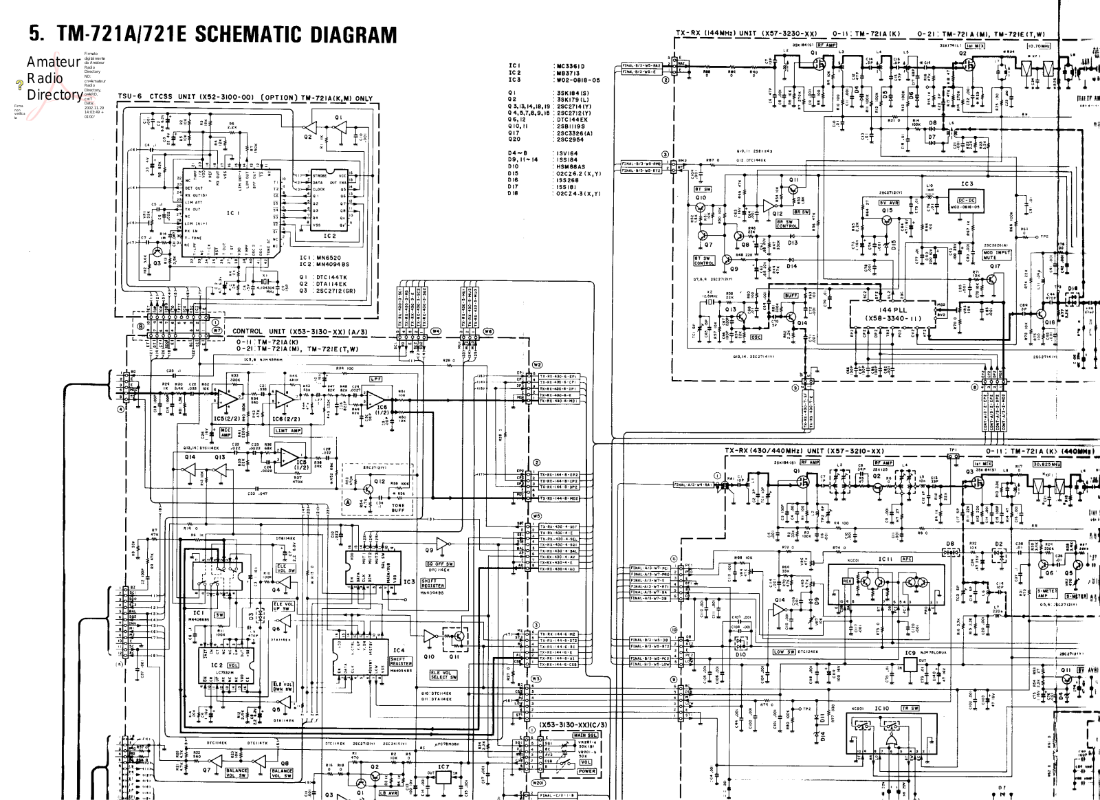 Kenwood TM-721E, TM-721A Cirquit Diagram