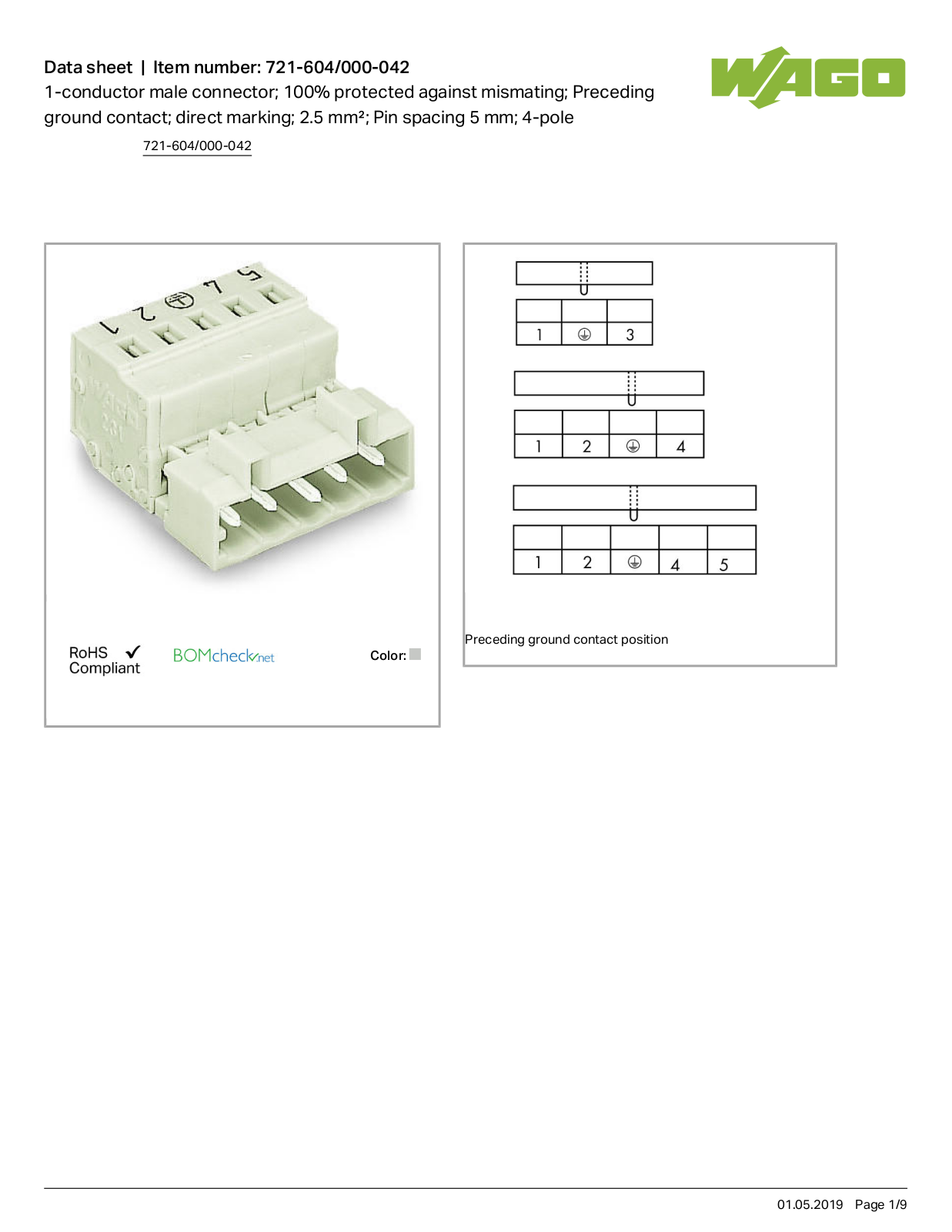 Wago 721-604/000-042 Data Sheet