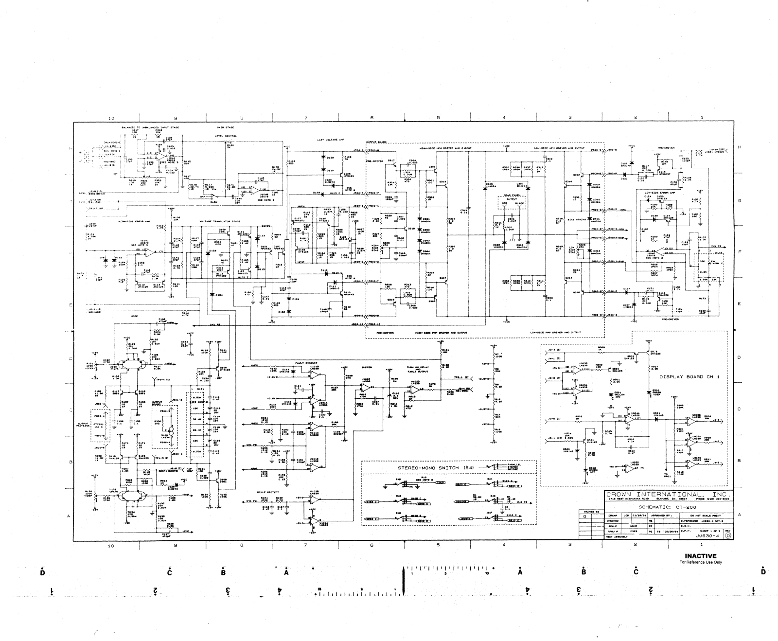 Crown CT-200-B Schematic