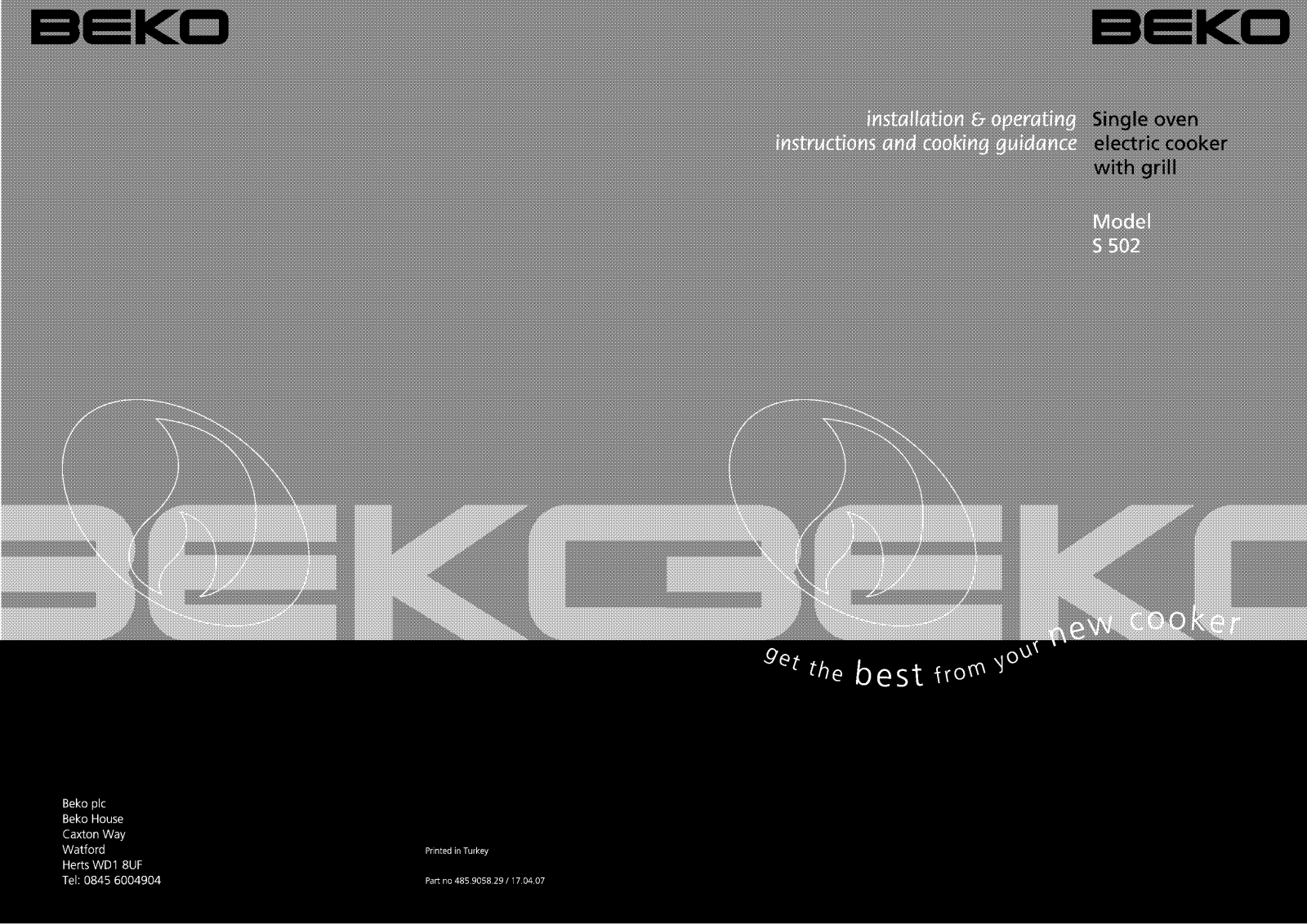 Beko S502 Owner's Manual