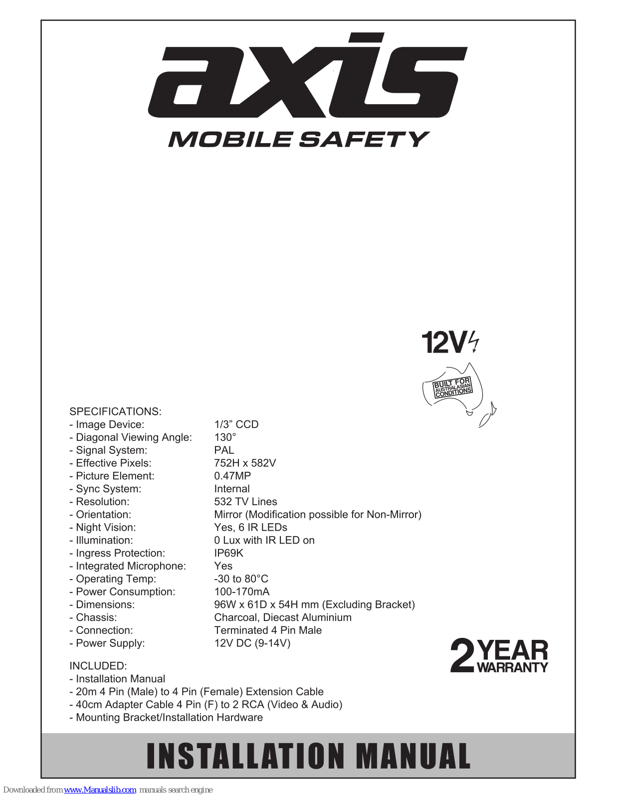 Axis ECC80 Instruction Manual