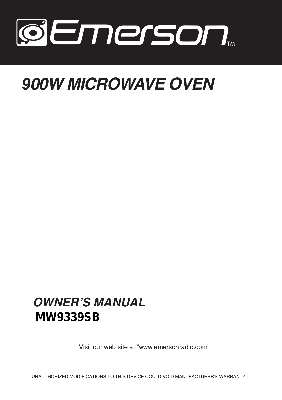 Emerson MW9339SB User Manual