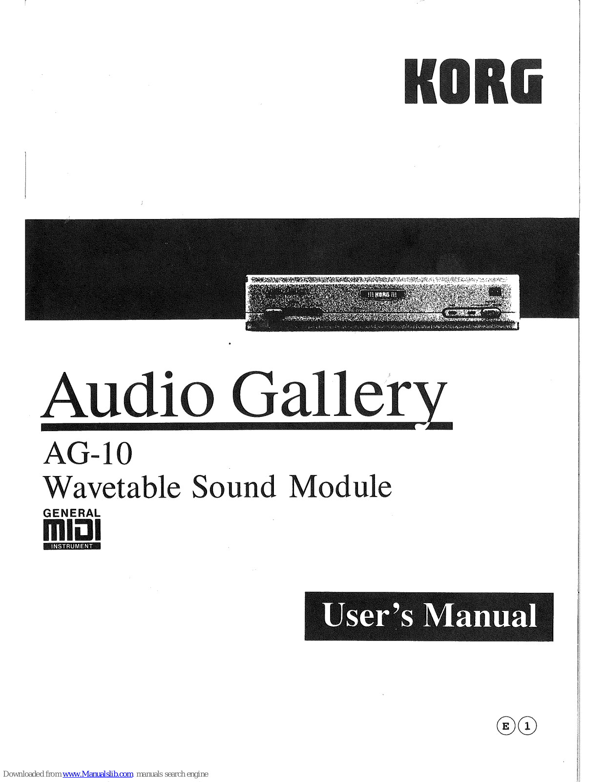 Korg Audio Gallery AG-10 User Manual