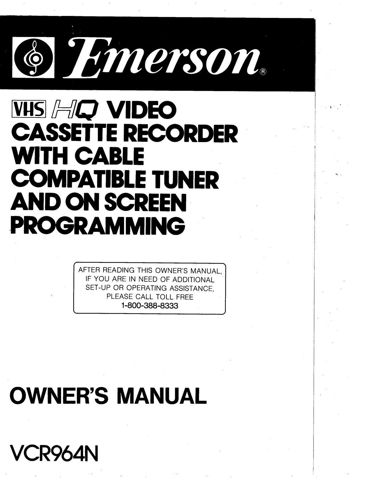 EMERSON VCR964N User Manual