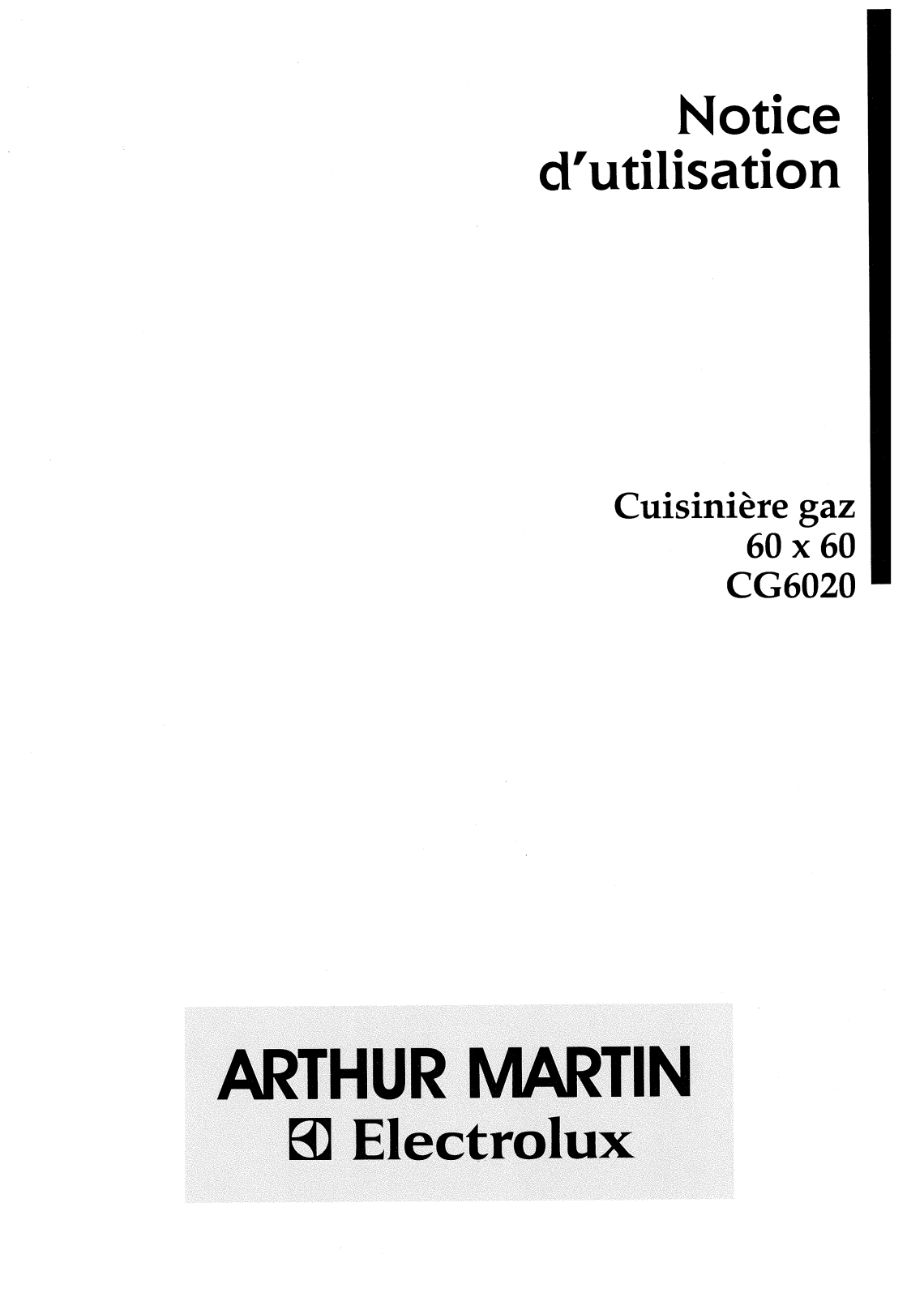Arthur martin CG6020 User Manual
